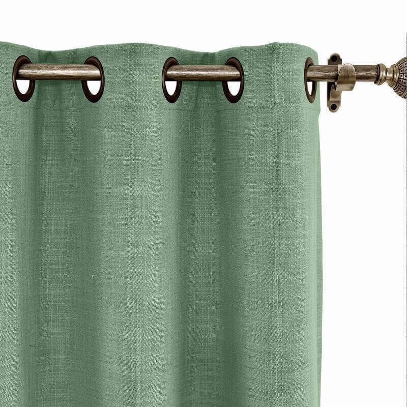 CUSTOM Liz Pale Turquoise Polyester Linen Curtain Drapery with Lined