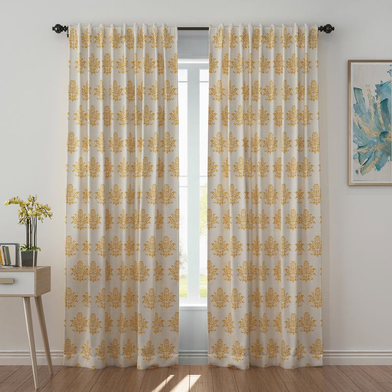 Abstract Print Polyester Linen Curtain Drapery JENNIFER
