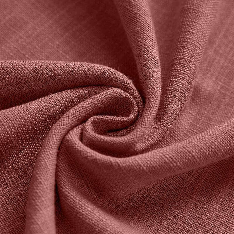 CUSTOM Liz Maroon Polyester Linen Curtain Drapery with Lined