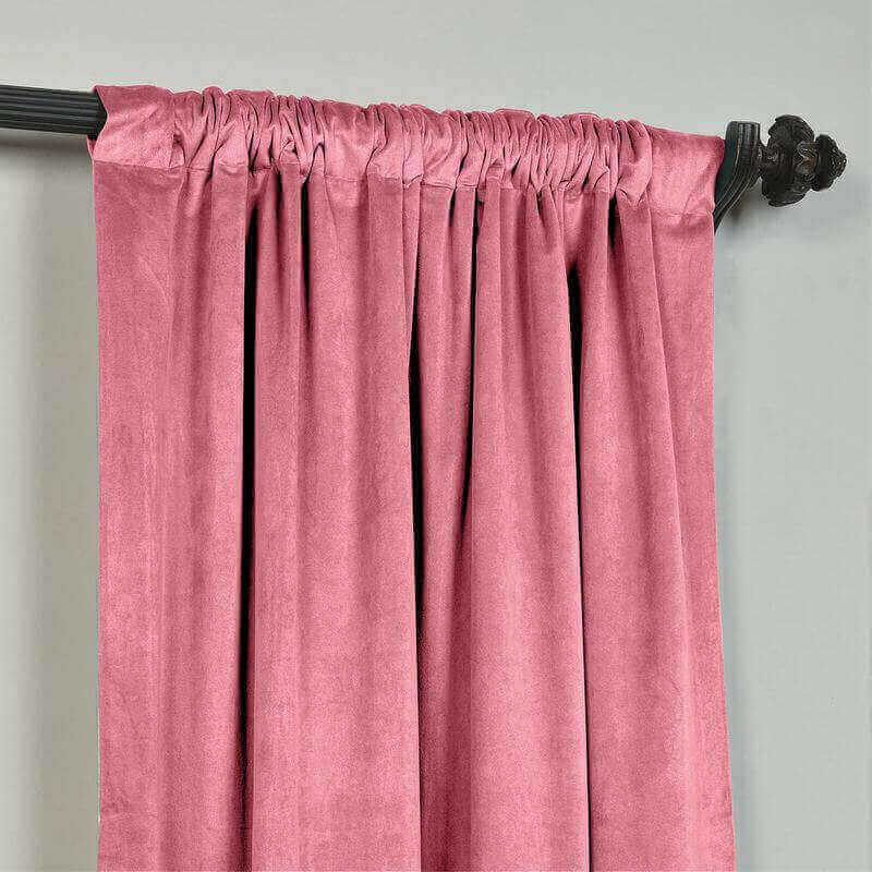 CUSTOM Birkin Rose Velvet Curtain Drapery With Lining For Traverse Rod Pole or Track
