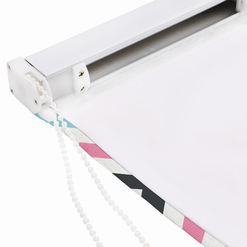 ARAV Geometric Print Polyester Linen Room Darkening Roman Shade