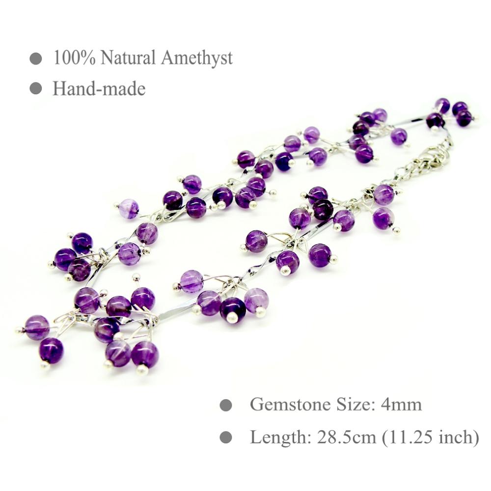 GVBORI Natural Amethyst Women Anklet Bracelet Fashion Jewelry Best Gift For Friend Popular Gift