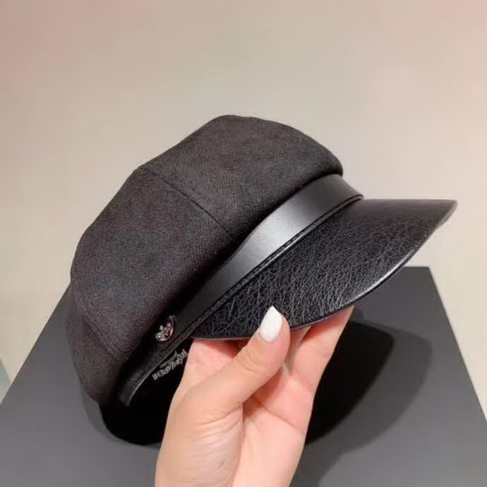 20冬季最新专柜款-圣罗兰ysl新款八角帽南瓜帽，Pu帽檐搭衣必备鸭舌帽