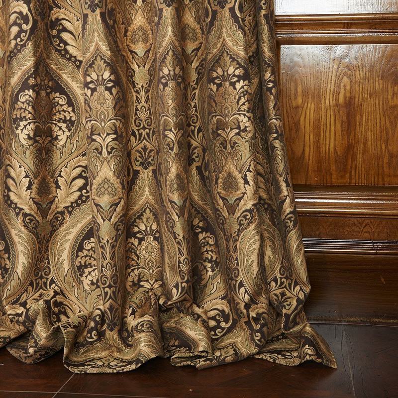 Heavy Weight Rayon Chenille Floral Jacquard Curtain Panel Posie