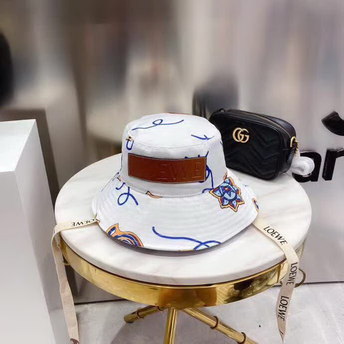 20冬季最新专柜款-罗意威LOEWE帆布印花渔夫帽，王源同款，超多明星同款 男女同款，超时尚单品