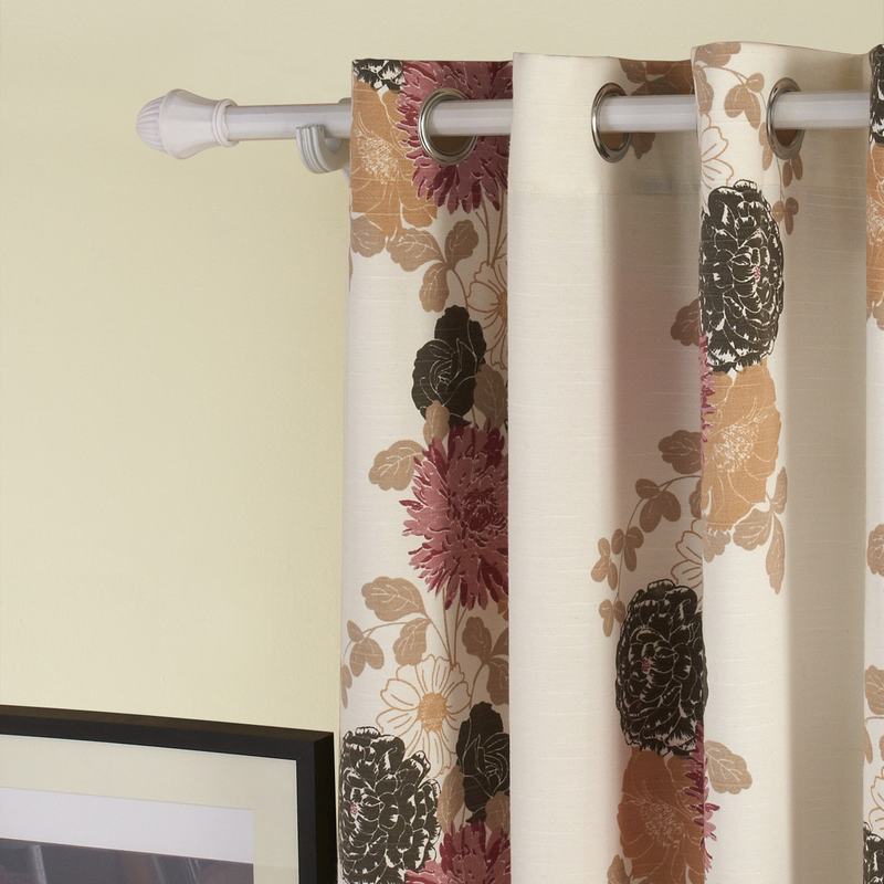 Polyester Cotton Blend Flower Printed Curtain Drape EVELYN