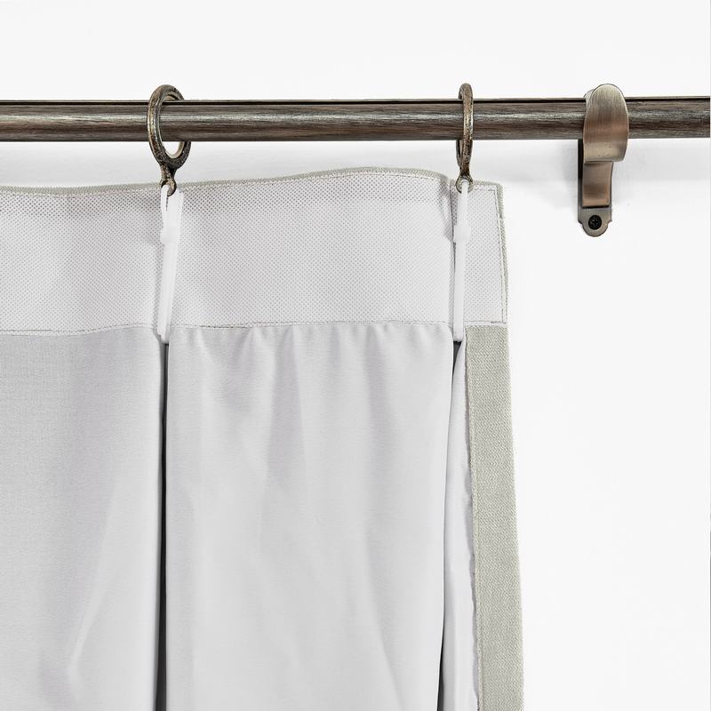 CUSTOM Kante Beige Gray Polyester Cotton Drapery With Lining Curtains