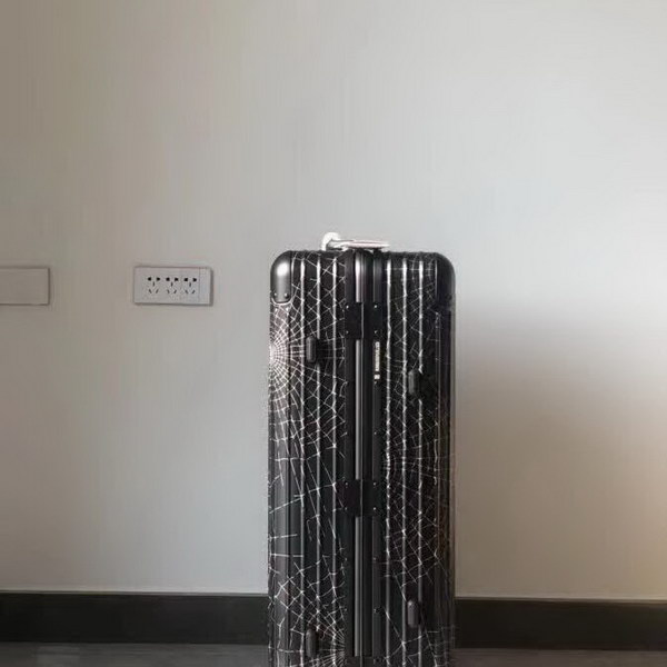 日默瓦/rimowa x Supreme联名蜘蛛网，全铝箱体，二次氧化蜘蛛网，无极变速弹跳拉杆