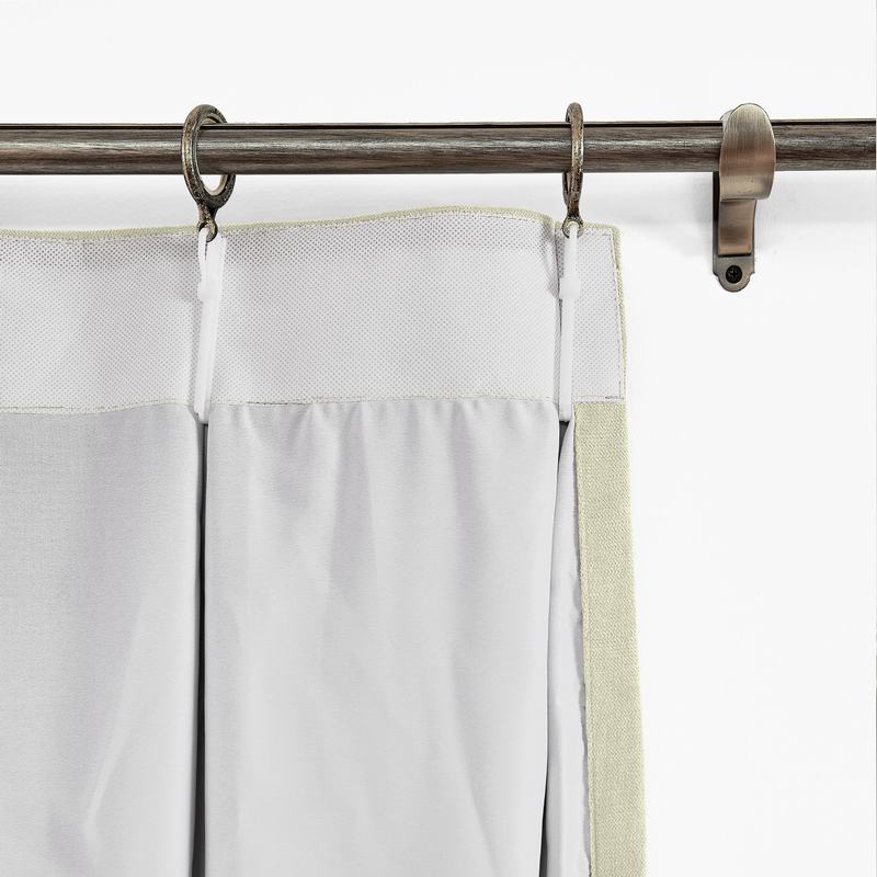 CUSTOM Kante Beige Polyester Cotton Drapery With Lining Curtains