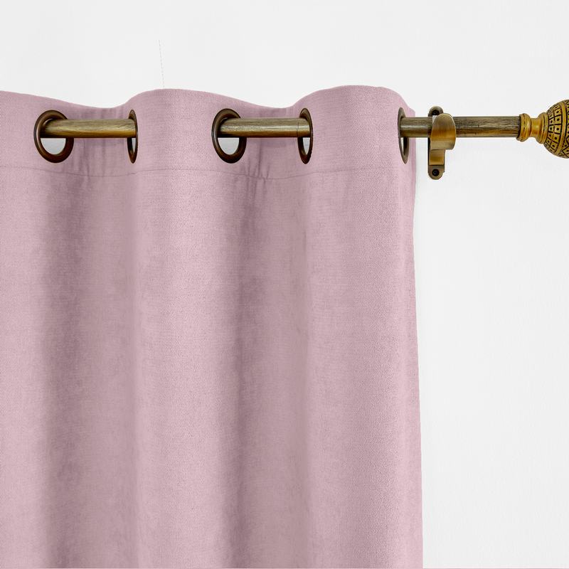 CUSTOM Kante Light Lavender Polyester Cotton Drapery With Lining Curtains