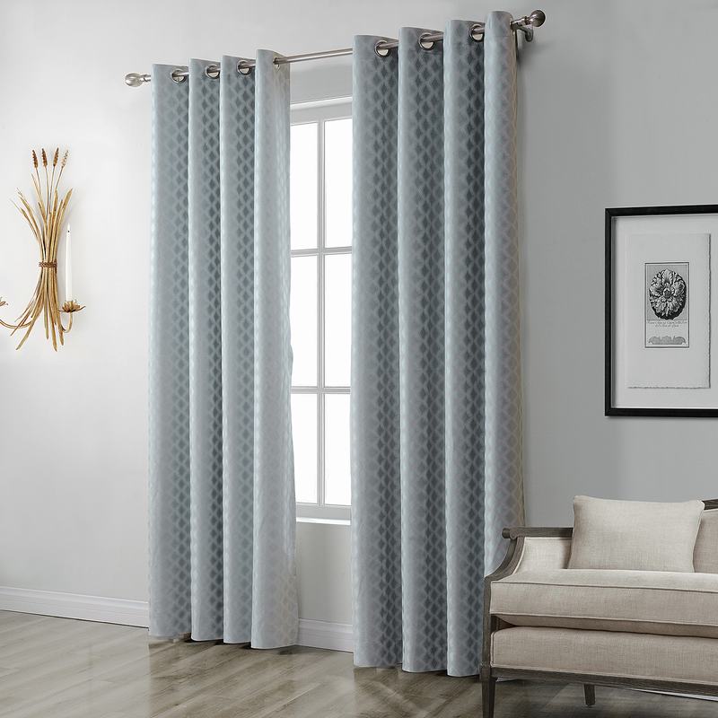 Jacquard Diamond Curtain Drapery ZAC