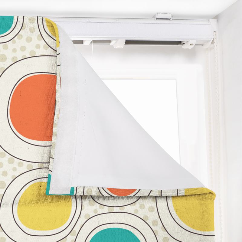 OLIVER Abstract Print Polyester Linen Room Darkening Roman Shade