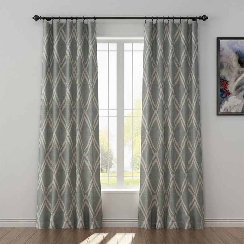Geometic Print Polyester Linen Curtain Drapery ABSTRACT
