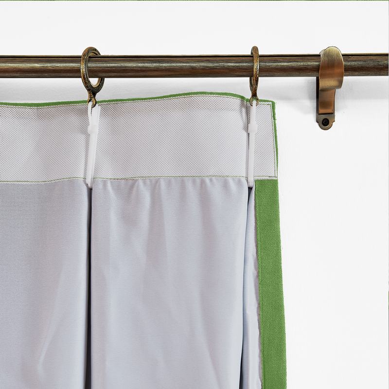 CUSTOM Kante Green Polyester Cotton Drapery With Lining Curtains