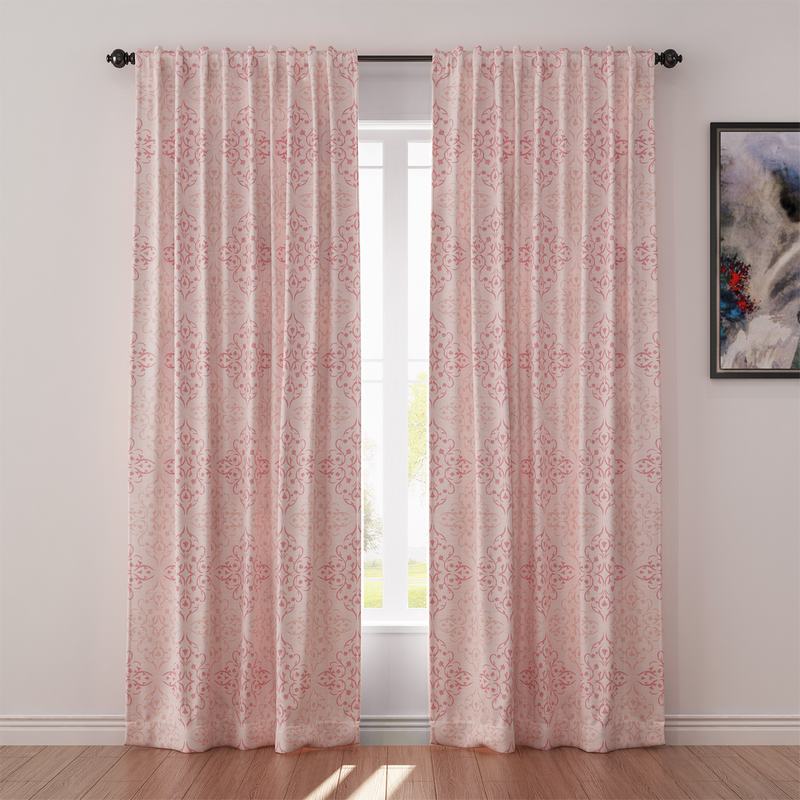 Geometric Print Polyester Linen Curtain Drapery KRISTINE