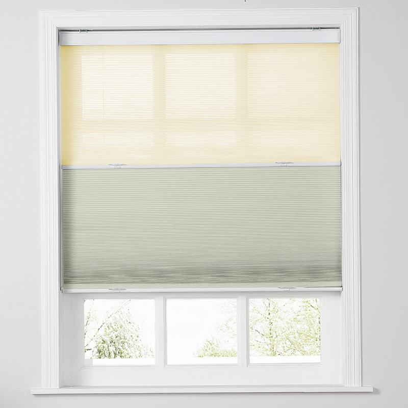 Rey Cordless Blackout TriShades Day/Night Honeycomb Shade Beige Sheer