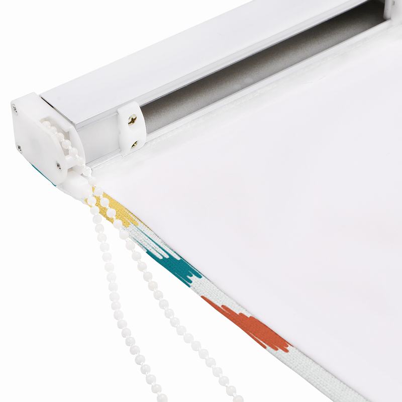 ANGELIA Ethnic Print Polyester Linen Roman Shade