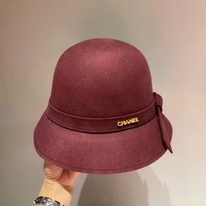 20冬季最新专柜款-Chanel2020秋冬新款羊毛礼帽，蝴蝶结盆帽，羊毛面料，高端定制