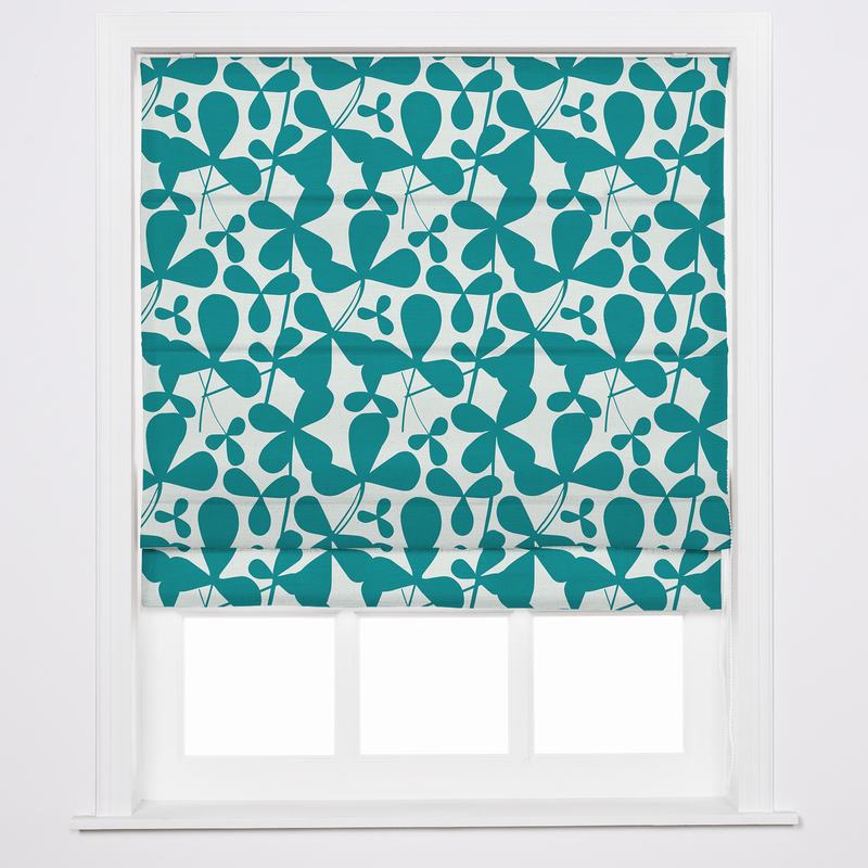 CARLA Abstract Print Polyester Linen Room Darkening Roman Shade