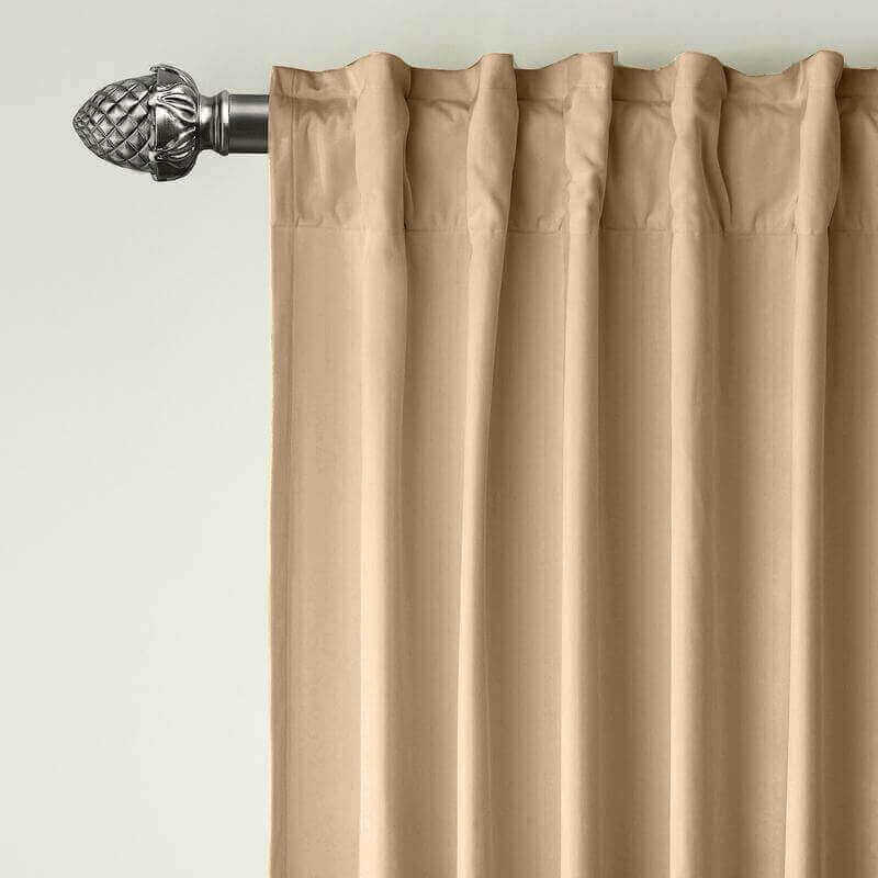 CUSTOM Birkin Kakhi Velvet Curtain Drapery With Lining For Traverse Rod Pole or Track