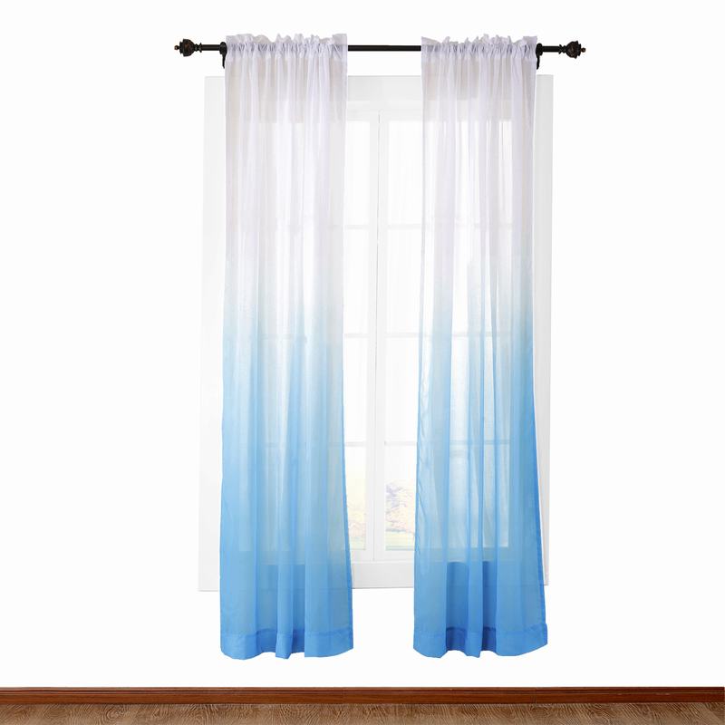 HANNA Gradient Ombre Sheer Curtain Tulle Gradual Drapery