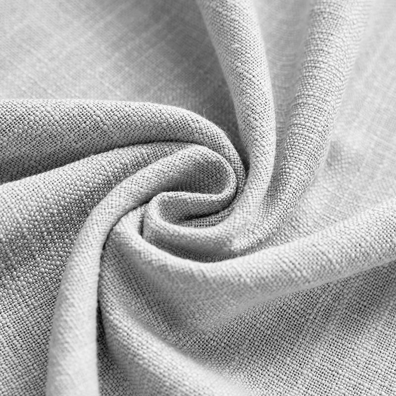 CUSTOM Liz Beige White Polyester Linen Window Curtain Drapery with Lined