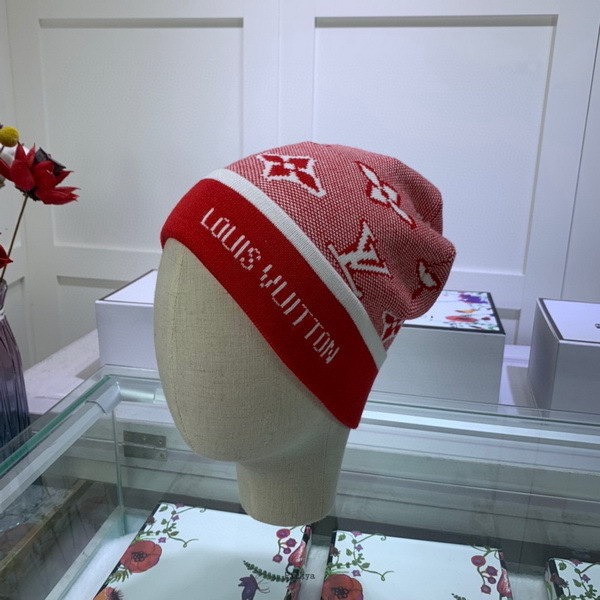 官网同步20秋季最新款-LV新款毛线针织帽子，专柜同步，冬季必备款