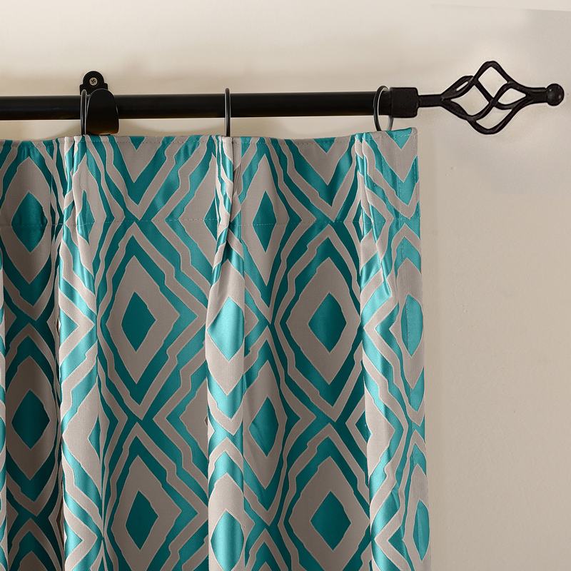 High Density Rhomboid Jacquard Drapery Dust Proof Two-Toned Damask Diamond Curtain NINA