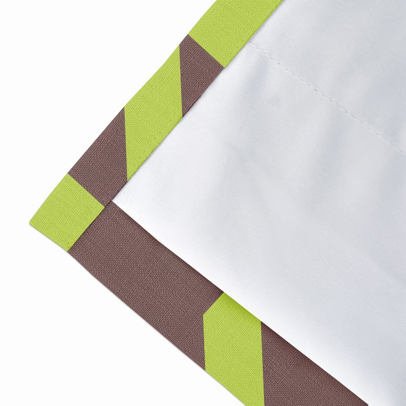 Abstract Print Polyester Linen Curtain Drapery with Privacy Blackout Thermal Lining BETTE