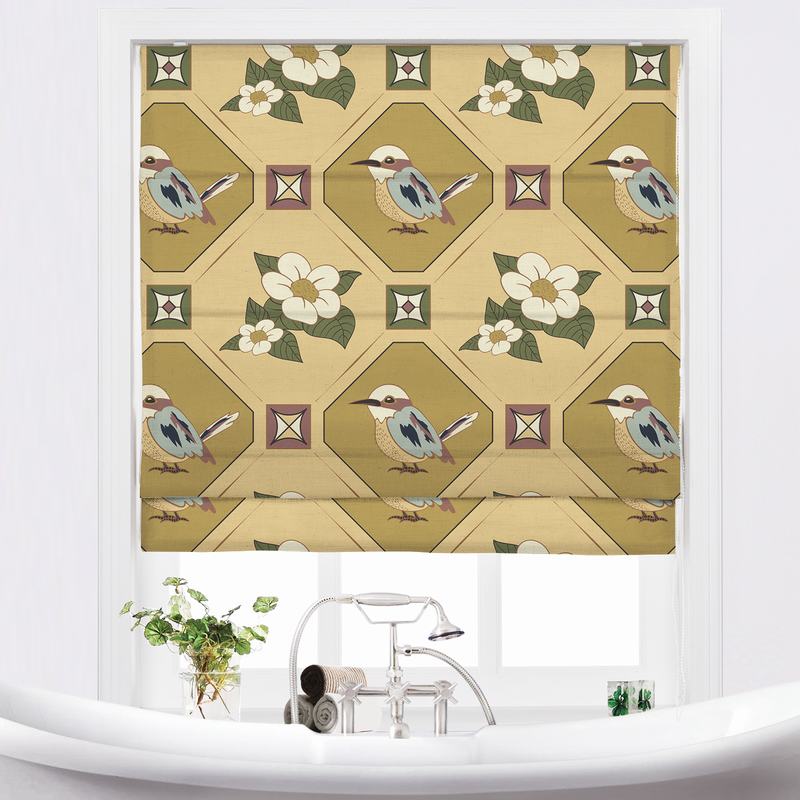 IMOGEN Animal Print Polyester Linen Room Darkening Roman Shade