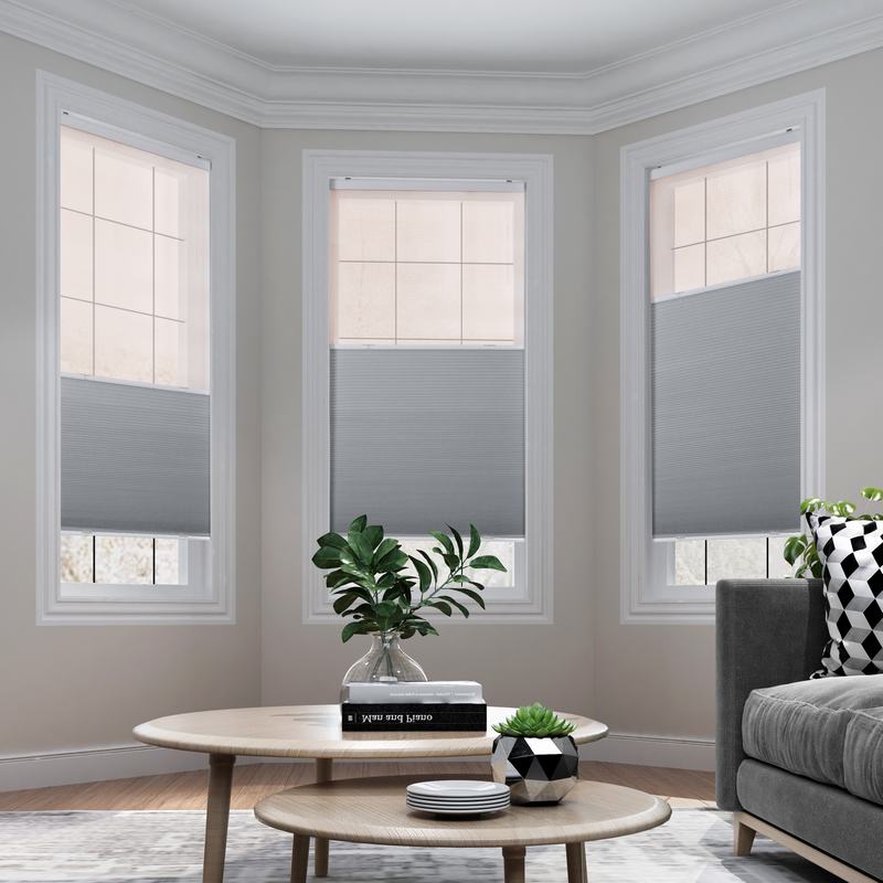 REESE Cordless Blackout TriShades Day/Night Honeycomb Shade Pink Sheer