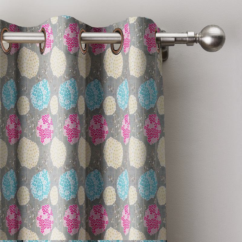 Cartoon Flowers Printed Window Drape Thermal Insulated Curtain EMMETT