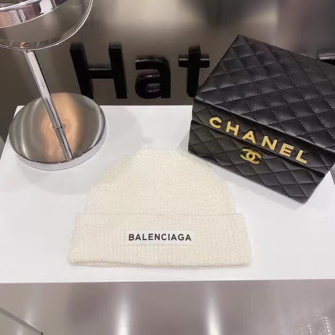 20冬季最新专柜款-Balenciaga新款雪花工艺薄款针织帽，字母标志针织帽，质感薄款，面料超舒适，秋冬流行色调，潮人百搭款！时尚街头风！