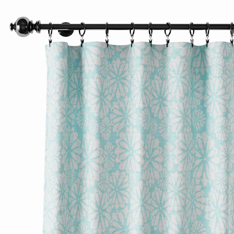 Geometric Print Polyester Linen Curtain Drapery CROWN