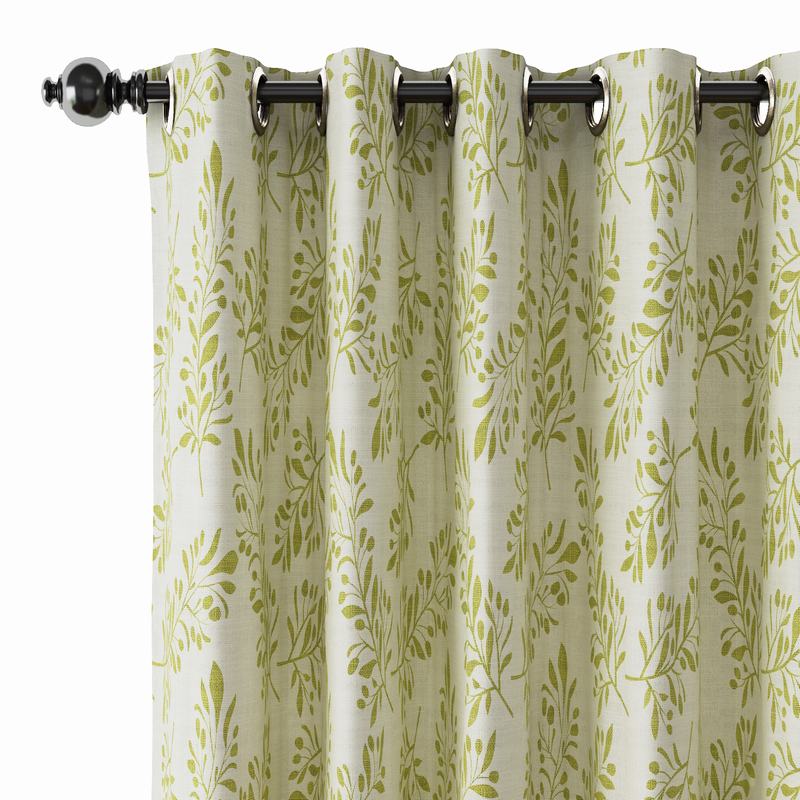 Nature Print Polyester Linen Curtain Drapery JASPER