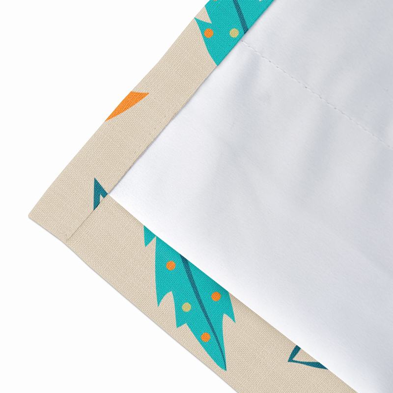 Nature Print Polyester Linen Curtain Drapery with Privacy Blackout Thermal Lining CHRISTIAN