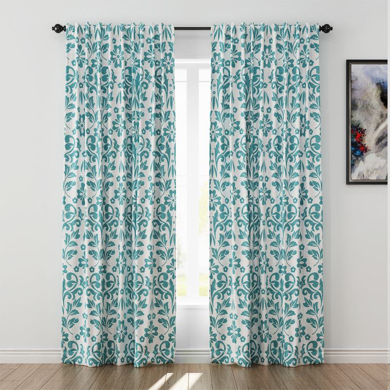 Nature Print Polyester Linen Curtain Drapery ARLO