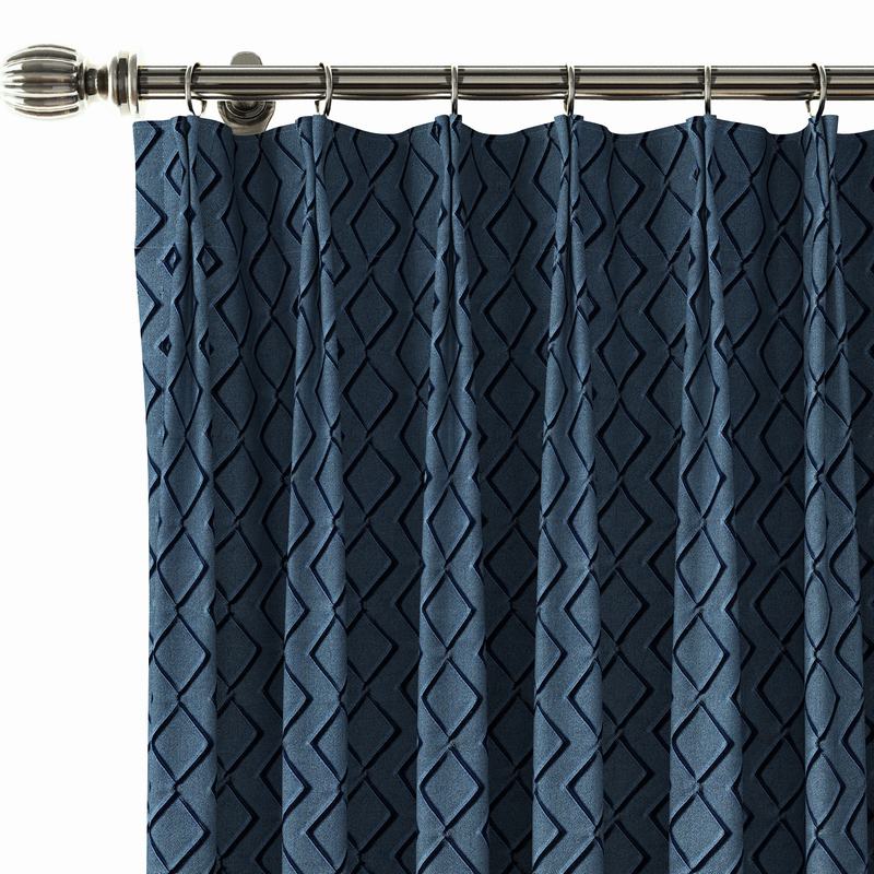 Solid Jacquard Diamond Curtain Drapery AMELIA