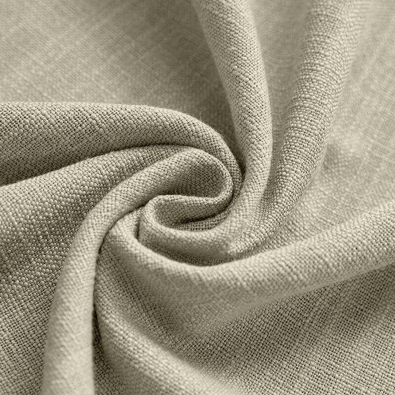 CUSTOM Liz Light Khaki Polyester Linen Curtain Drapery with Lined
