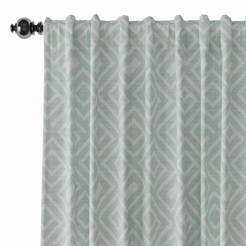 Geometric Print Polyester Linen Curtain Drapery ATELIER