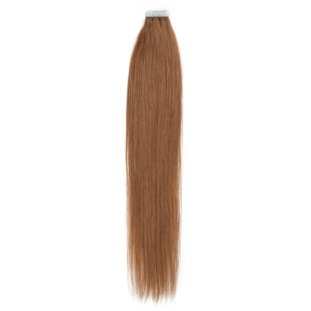 20pcs 50g Straight Tape In Hair Extensions #8 Light Brown