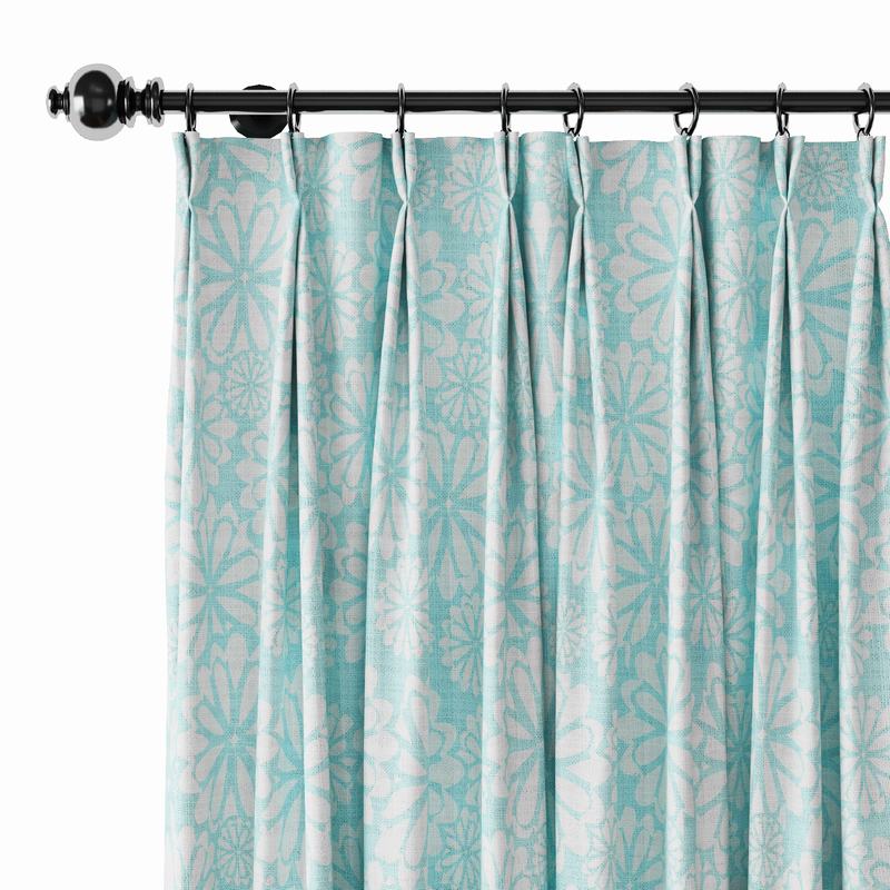 Geometric Print Polyester Linen Curtain Drapery CROWN