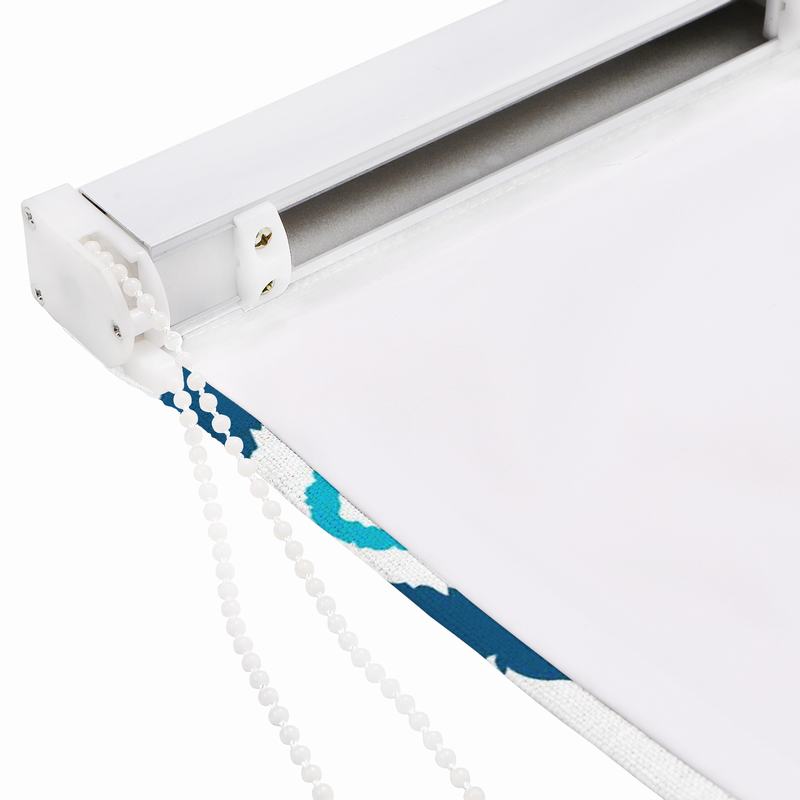 MARIAN Abstract Print Polyester Linen Room Darkening Roman Shade