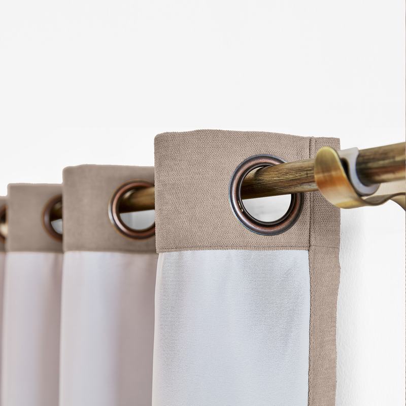 CUSTOM Kante Dark Liver Polyester Cotton Drapery With Lining Curtains