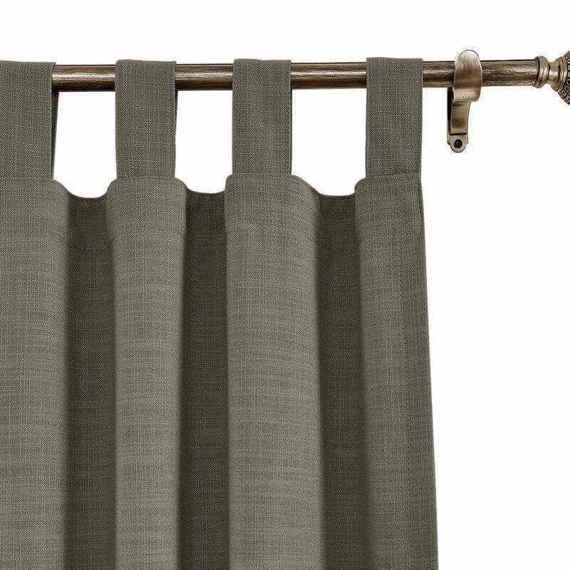 CUSTOM Liz Ebony Polyester Linen Curtain Drapery with Lined