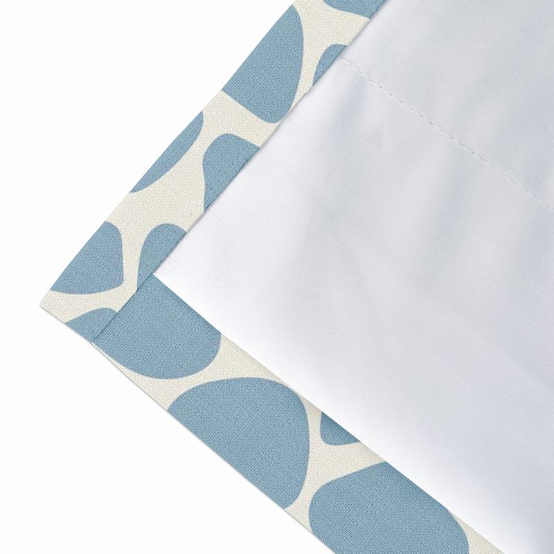 Abstract Print Polyester Linen Curtain Drapery with Privacy Blackout Thermal Lining CARL