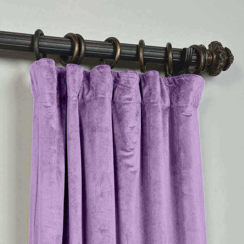 CUSTOM Birkin Violet Velvet Curtain Drapery With Lining For Traverse Rod Pole or Track