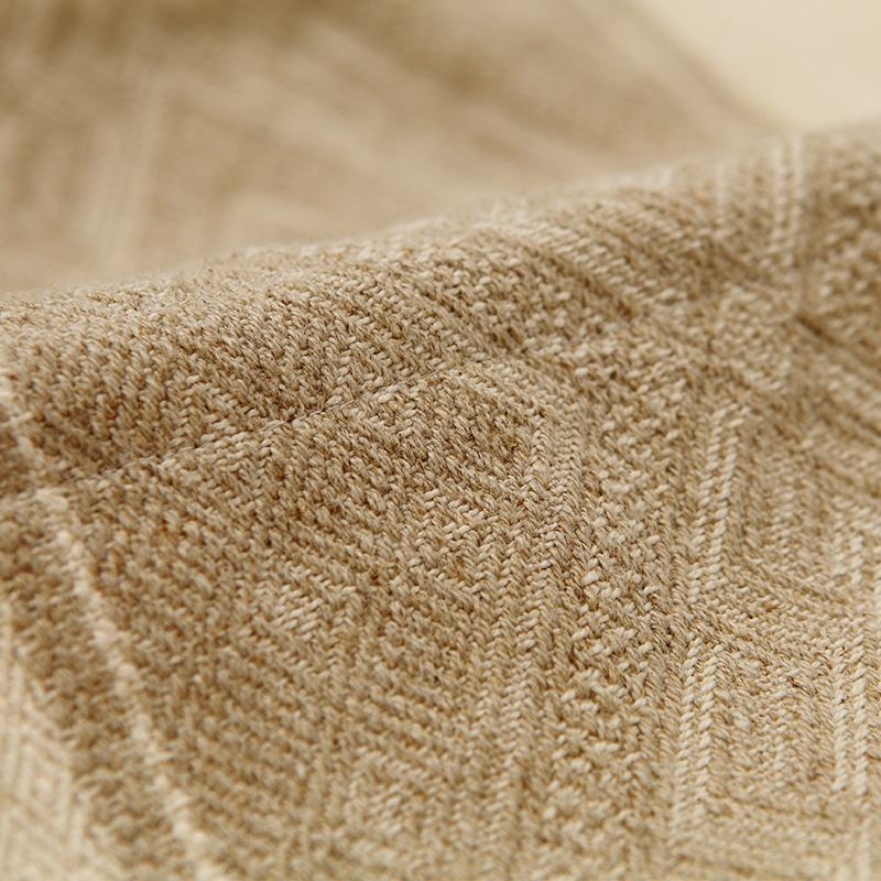 Stripe Cotton Linen Roman Shade In Beige