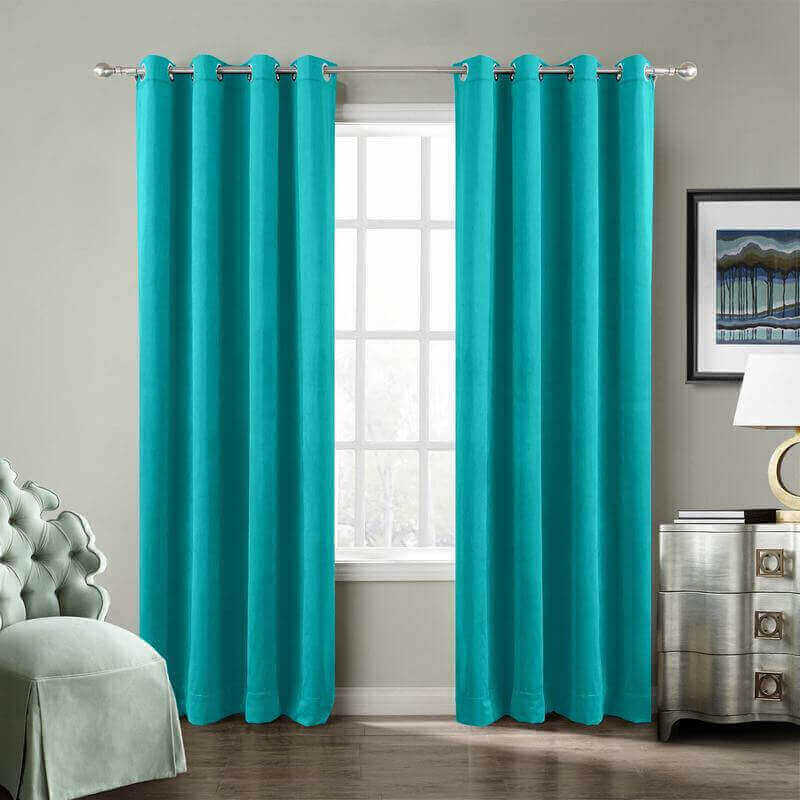 CUSTOM Birkin Turquiose Velvet Curtain Drapery With Lining For Traverse Rod Pole or Track