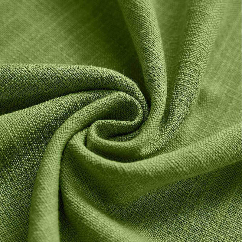 CUSTOM Liz Green Polyester Linen Window Curtain Drapery with Lined